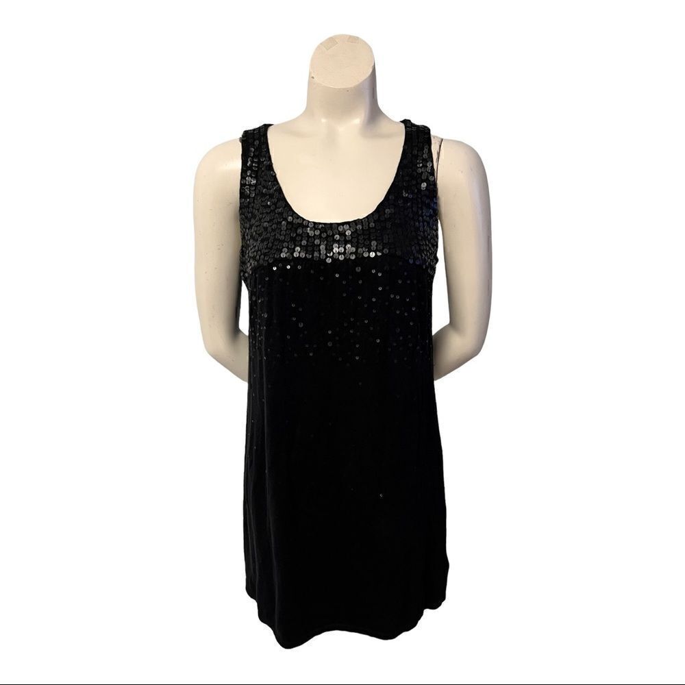Spring + Mercer Sleeveless Sequined Black Dress